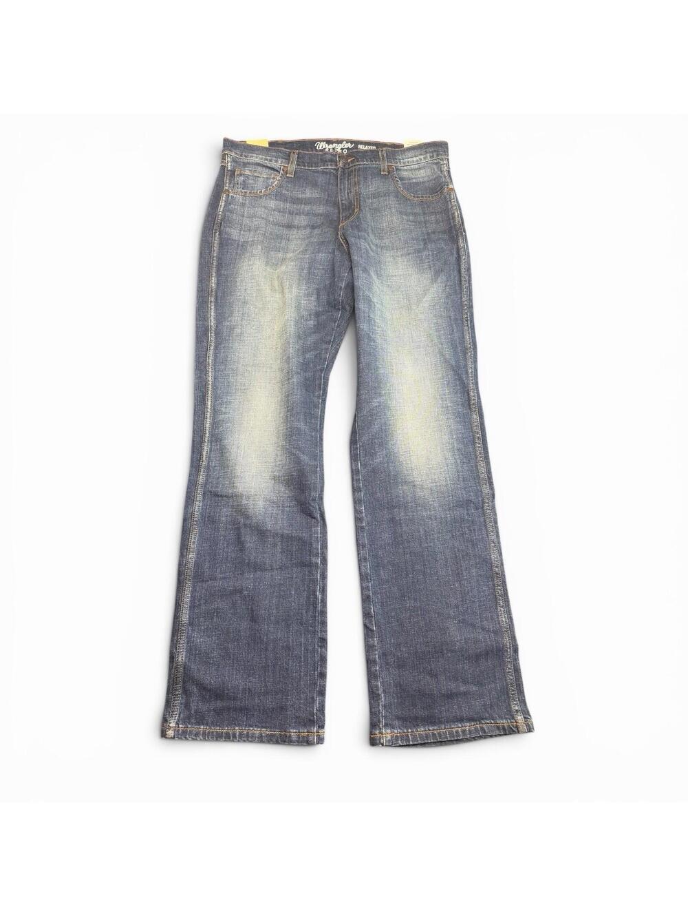 NEW Wrangler Retro Men's Jeans Relaxed Boot Cut Denim Cowboy Western 36x34 Blue
